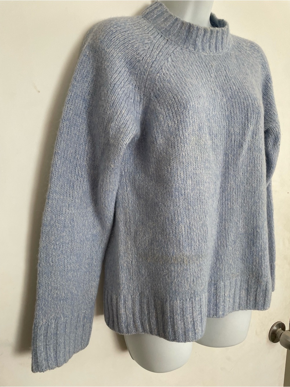 COS Light Blue Ribbed Crewneck Sweater